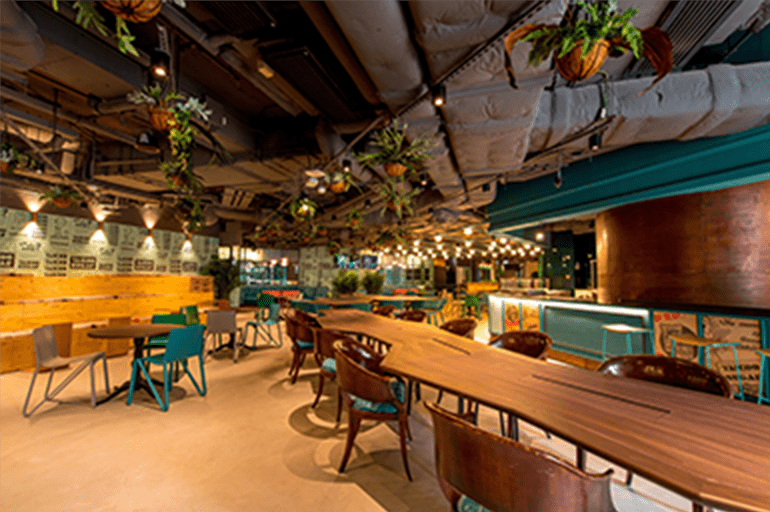 Café Space with Long Tables for Casual Events Blueprint HK