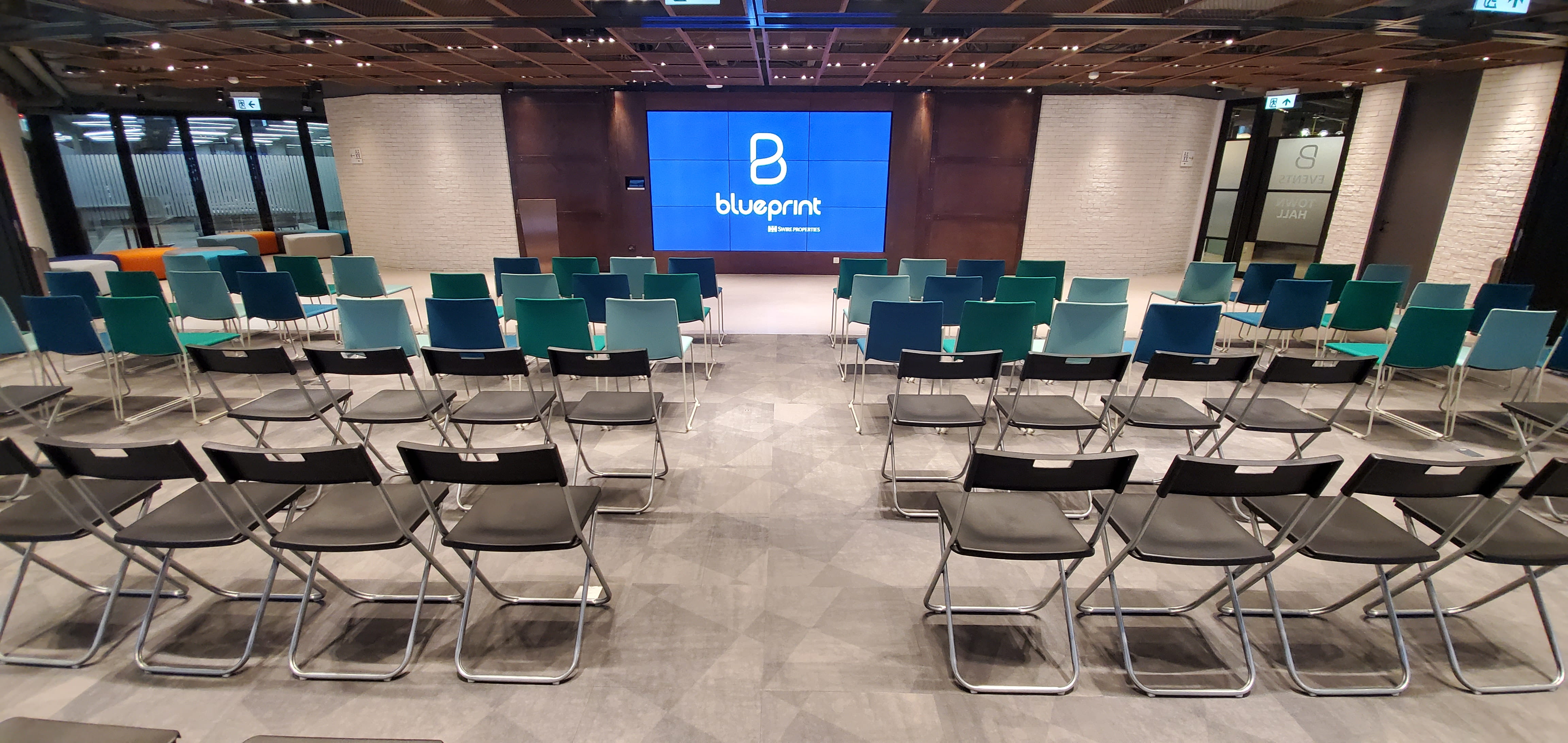 Town Hall Conference Venue with HD Screen Blueprint HK